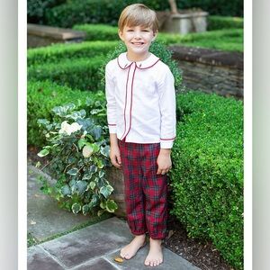 NWT Edgehill Collection x Darby Fallon Clark Little Boys Tod Plaid Pull-On Pants